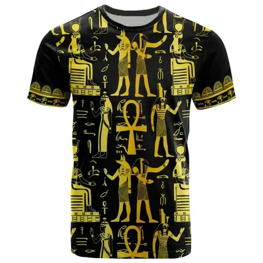 ETST 005 Nieuwe Oude Egypte Godin Farao 3D Print T-shirts Mannen Vrouwen Korte Mouw T-shirt Oversized Harajuku Y2k Tees Tops Herenkleding S