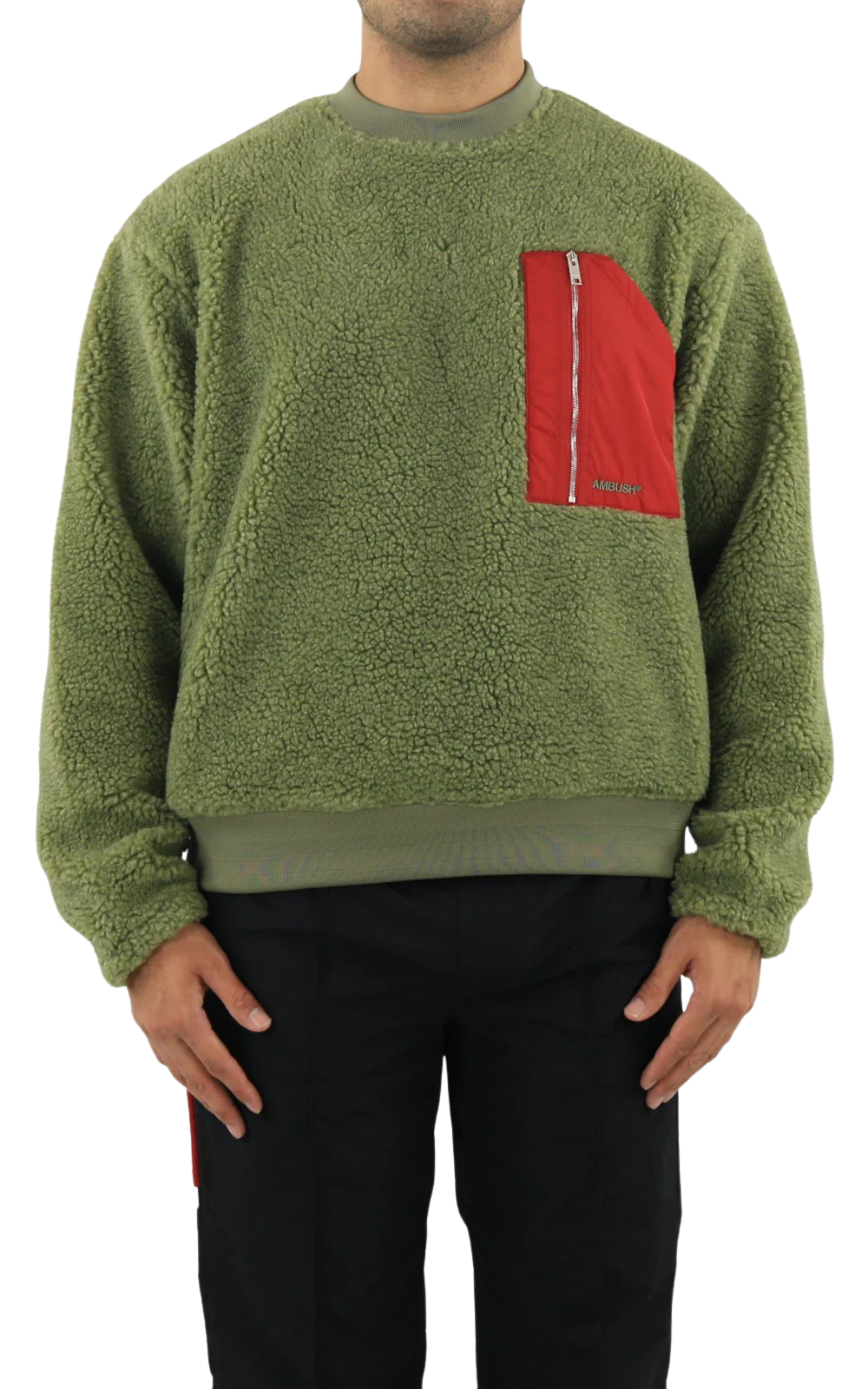 AMBUSH Heren fleece top kaki kaki