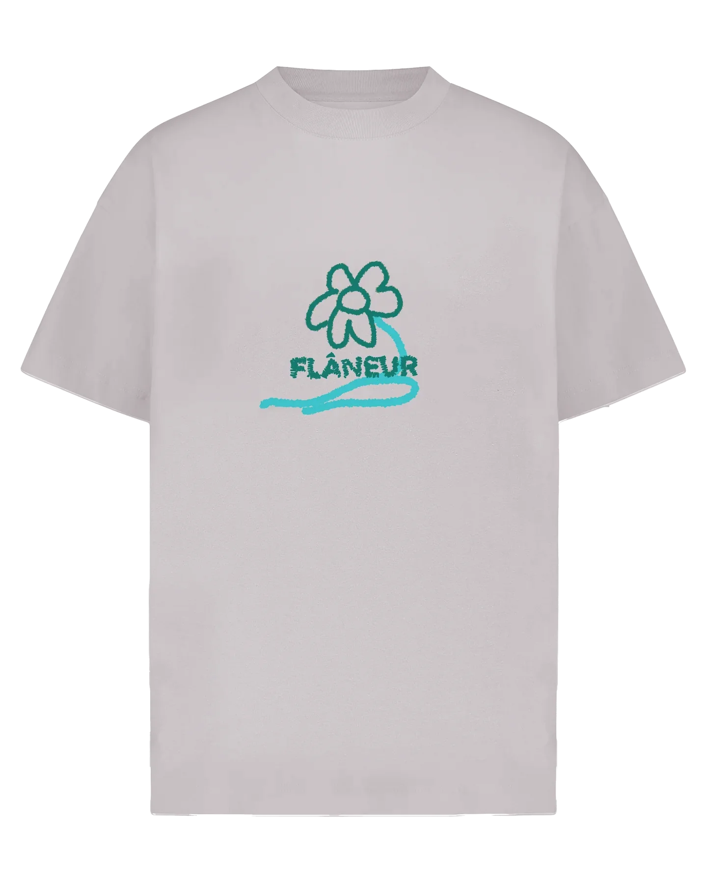 Flaneur Homme Heren flower stalk t-shirt grey