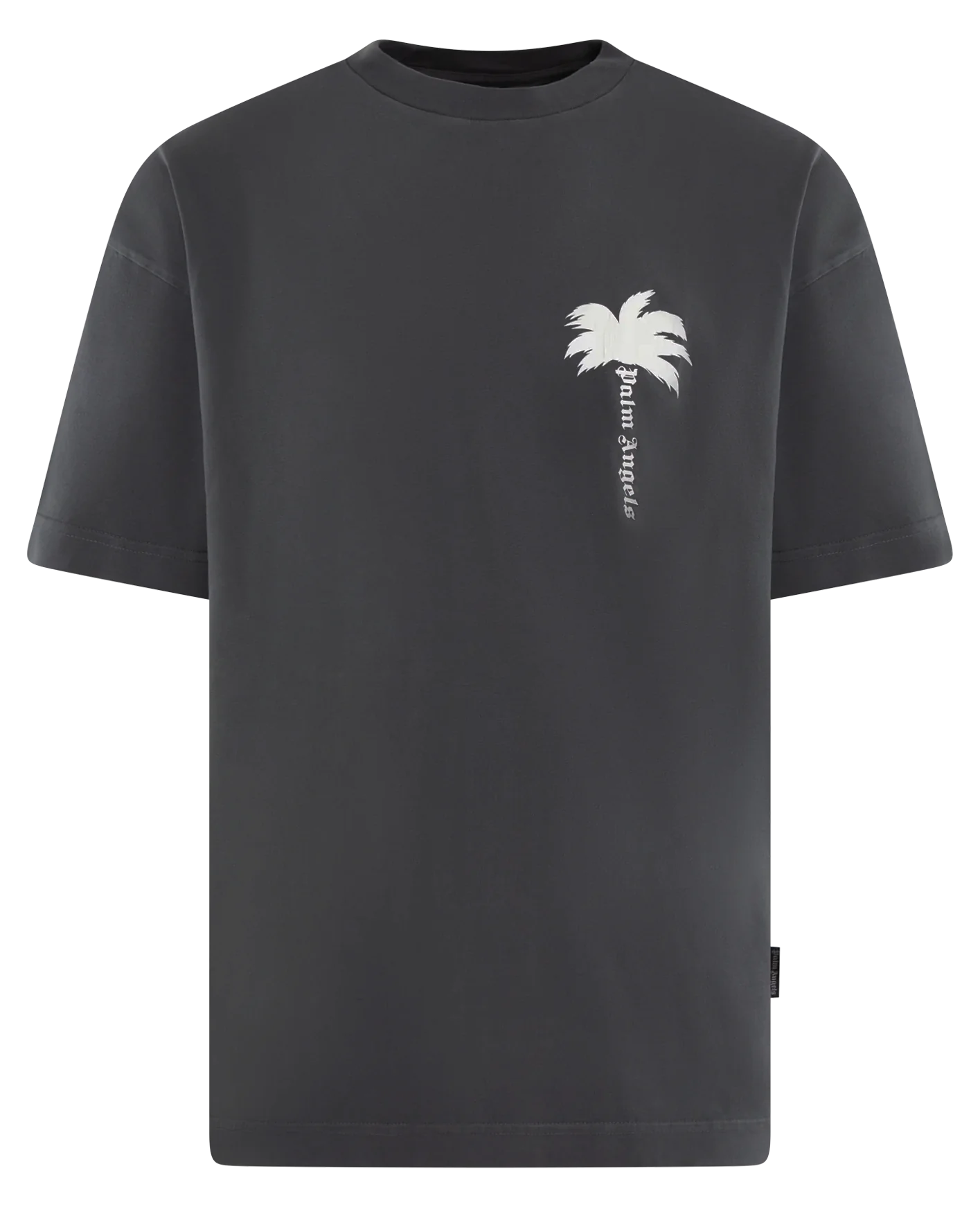 Palm Angels Heren cracked logo t-shirt dk grey