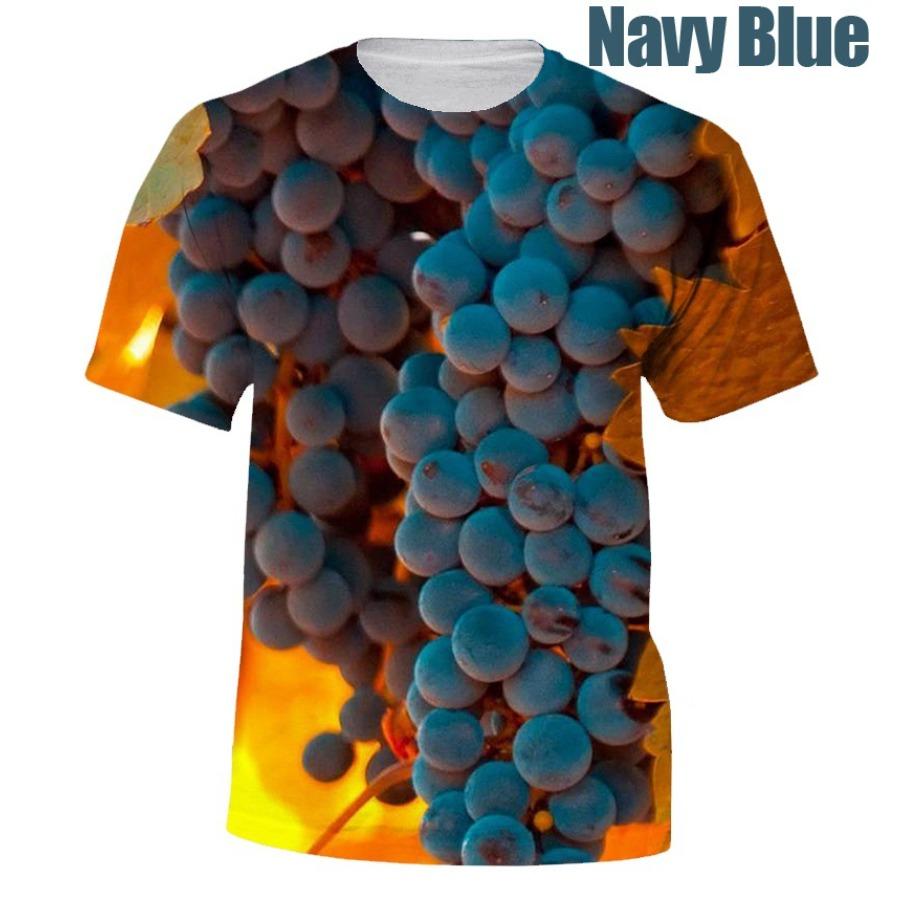 HerSight Grape Series Heren Tee Top Zomer Korte Mouw Fruit Print T-shirt 3D Geprinte T-shirts Heren T-shirts Casual Outfit S groen