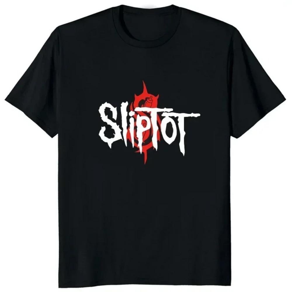 TENJINGE Trendy Streetwear Slipknots T-shirt Bedrukt Grafisch T-shirt Casual T-shirts Grappig Heavy Mental Band T-shirt Heren Muziek Cartoon Slipknots S