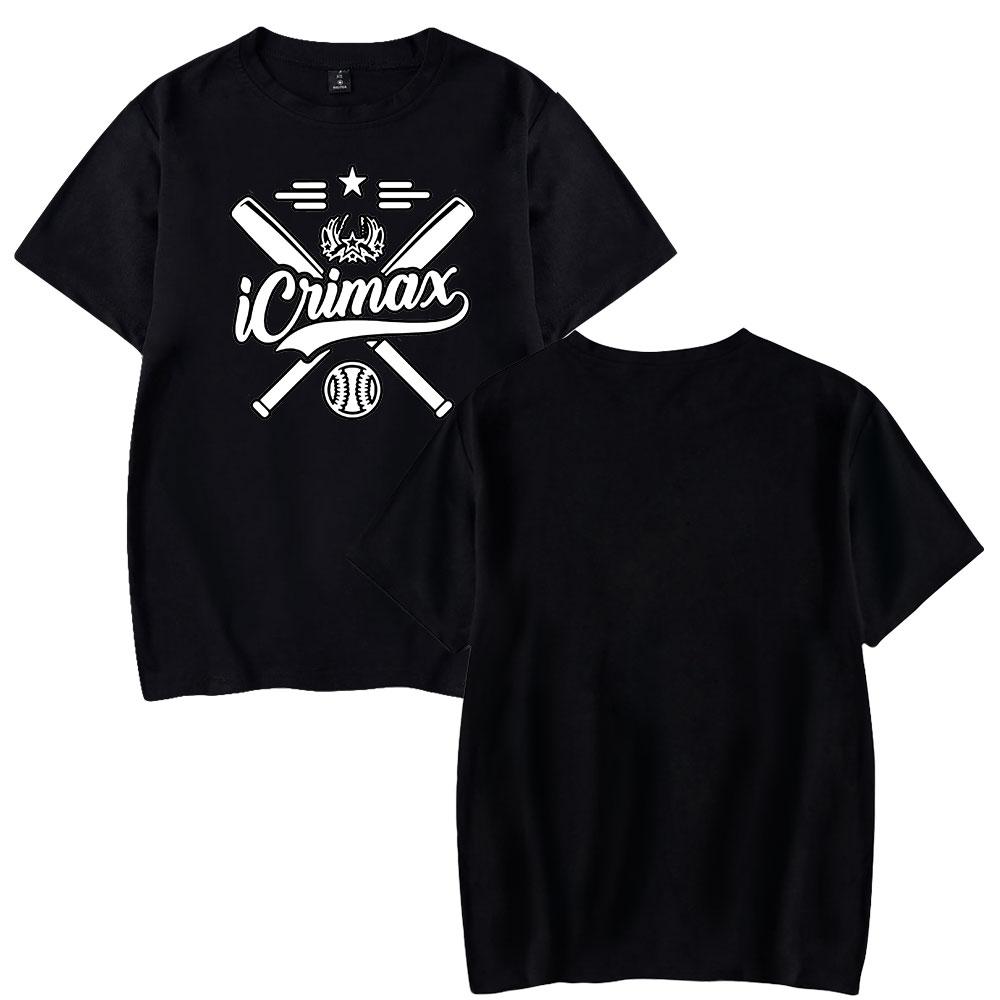 TOP COOL FASHION Icrimax T-shirt voor heren Zomerkleding Fitness O-hals Mannen T-shirt voor heren Oversized Nieuwe heren T-shirts Tops XS zwart