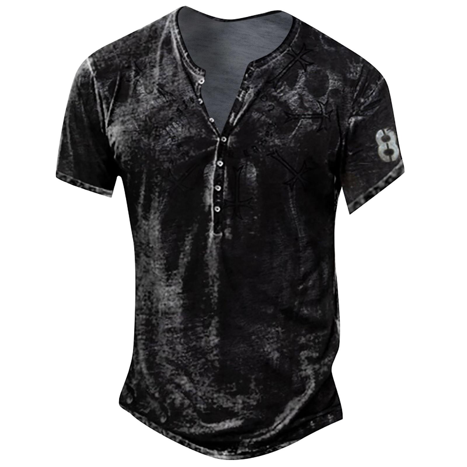 AL Clothes Heren T-shirts met korte mouwen, punkstijl, 3D-bedrukt, grappige zomer, casual vintage tops, T-shirts M