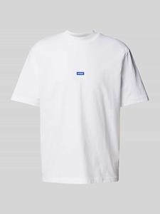 OTTO HUGO Blue T-shirt Nieros met logo-patch