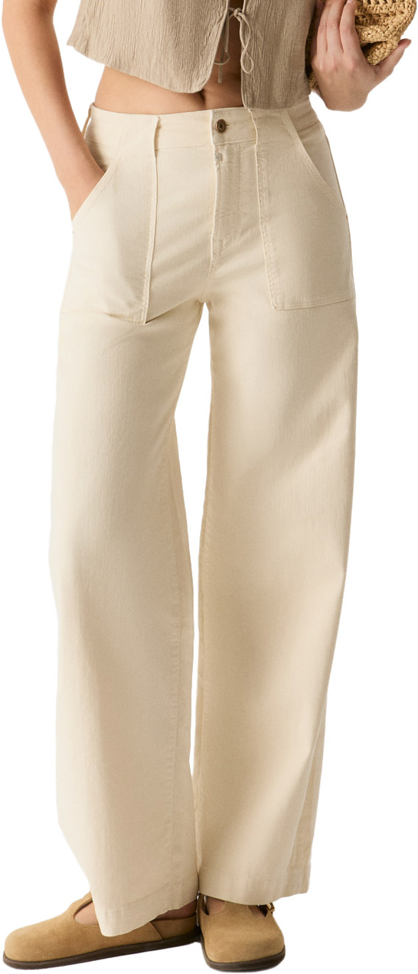 C.O.J. Denim High waist wide leg sand