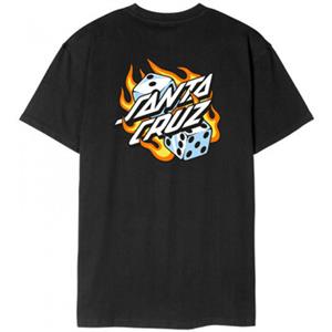 Santa Cruz T-shirt  Flaming dice dot chest t-shirt