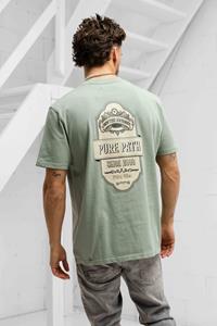 Pure Path Oversized fit crewneck ss t-shirts army green
