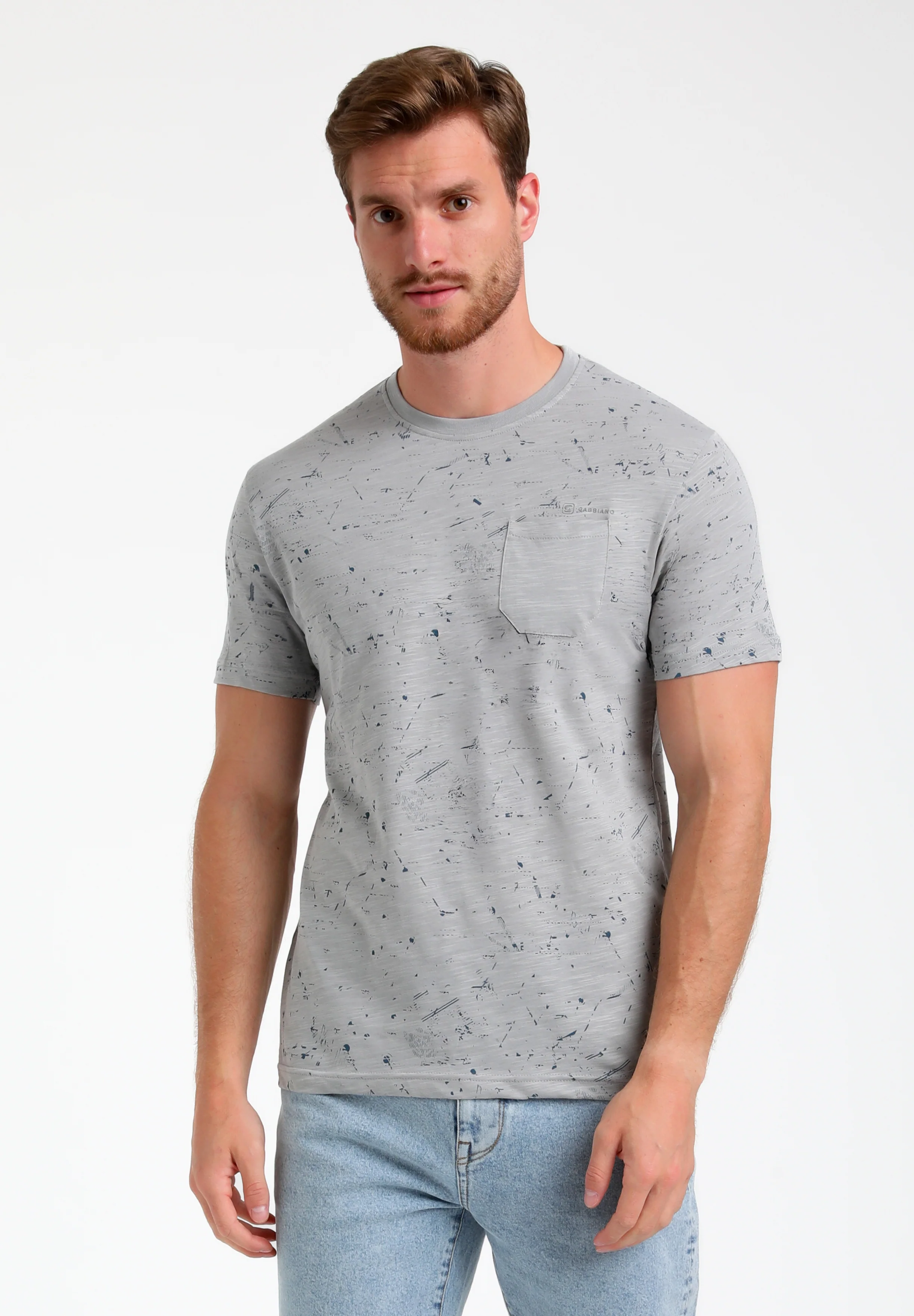 Gabbiano Heren shirt 155514 605 grey melange