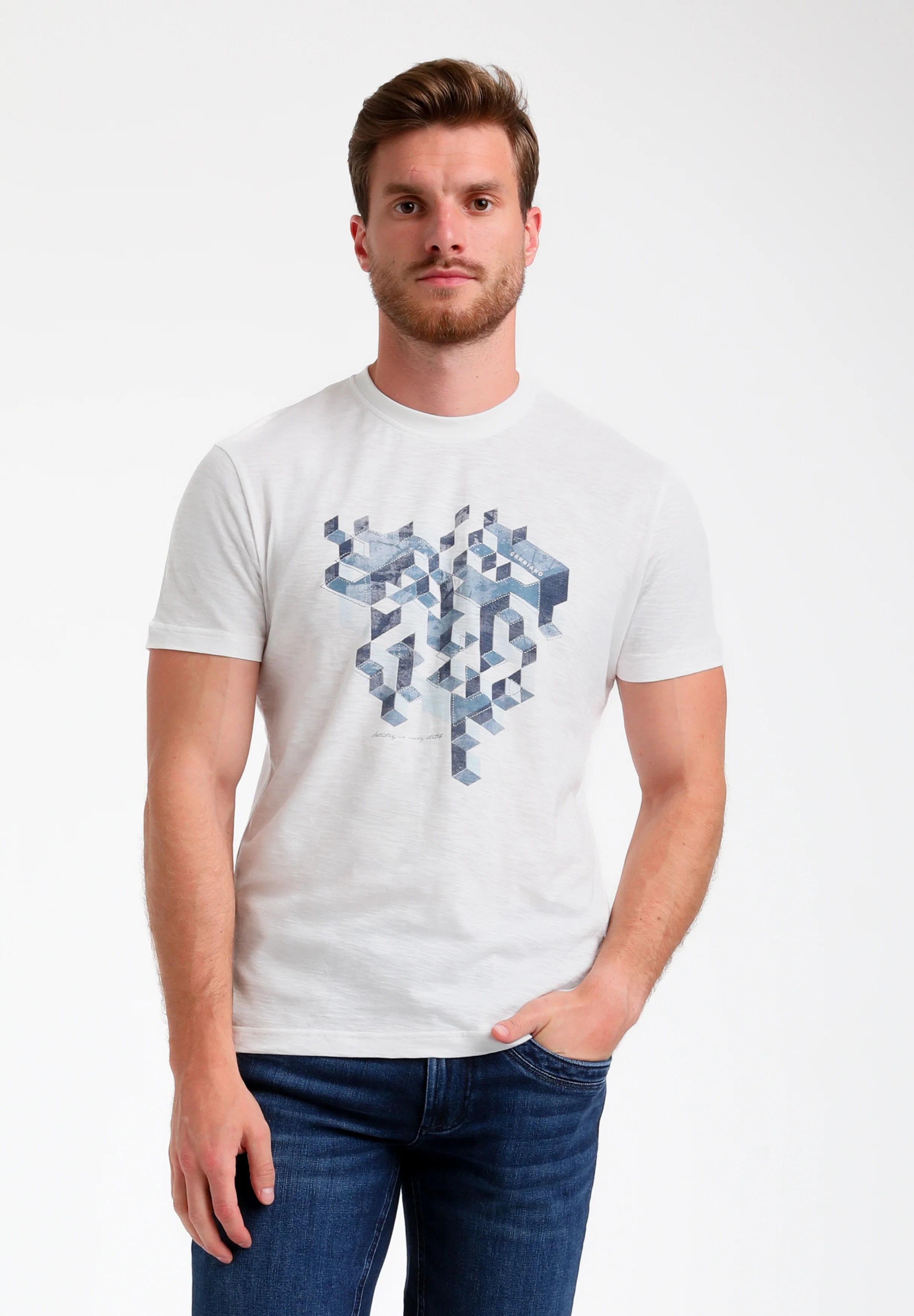 Gabbiano Heren shirt 155516 102 ecru