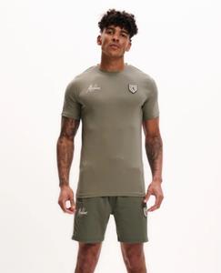 Malelions Sport warming-up t-shirt army/off-white ms2-ss25-01-413