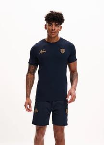 Malelions Sport warming-up t-shirt navy/gold ms2-ss25-01-989