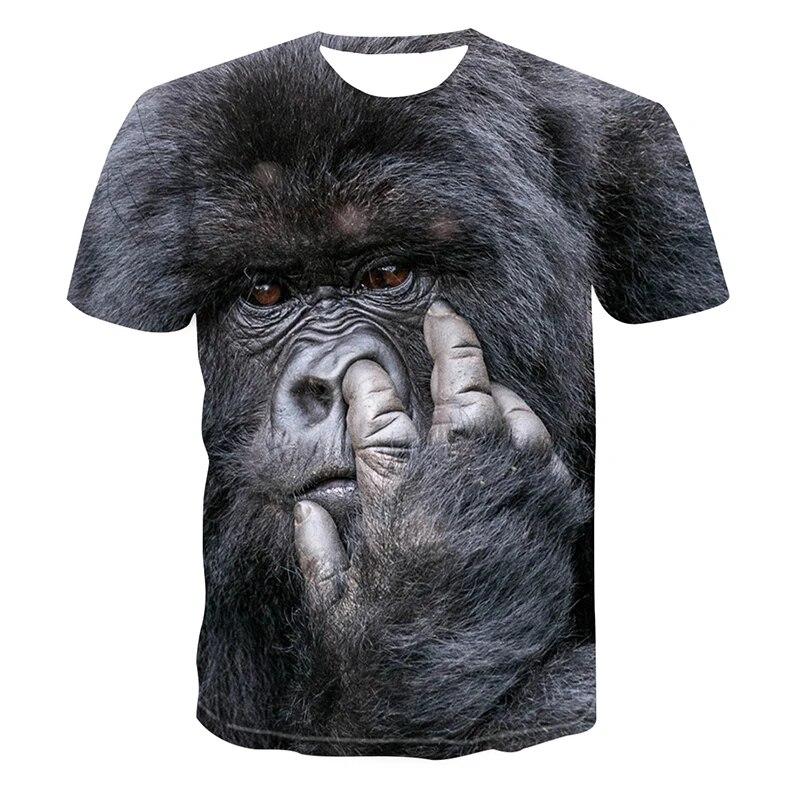 Chengyu Grappige Gorilla Monkey Animal Grafische T-shirts Heren Mode Straat Hip Hop Bedrukte T-shirts Oversized O-hals Korte Mouw Tops XXS