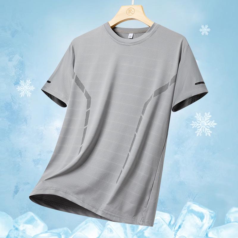 VantaGoods 2024 Heren Ice Silk Sneldrogend Losvallend Zomer T-shirt - Lichtgewicht, Ronde Hals, Halflange Mouw Casual M (70-90 lbs)