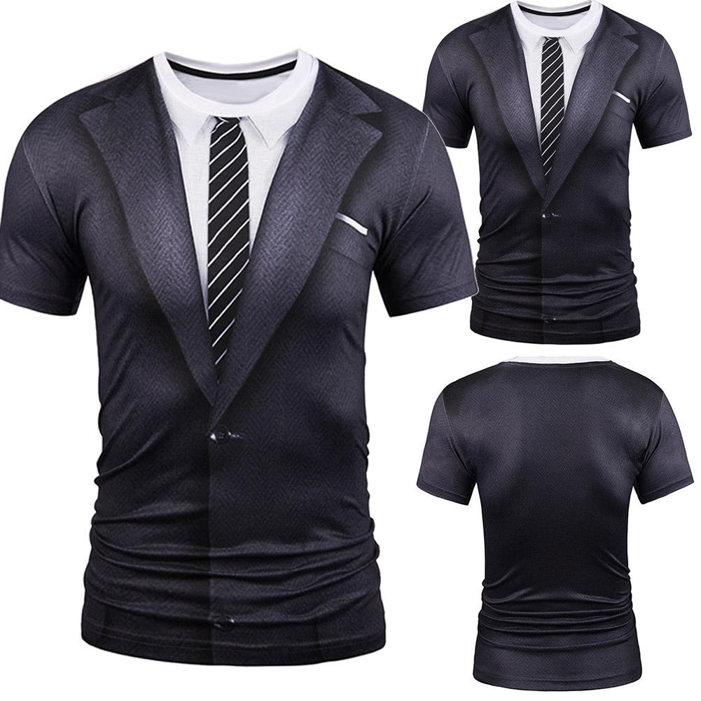 Home Gadgets Mode-T-shirt met ronde hals, ronde stropdas en 3D-pasvorm met korte hals XXXXL