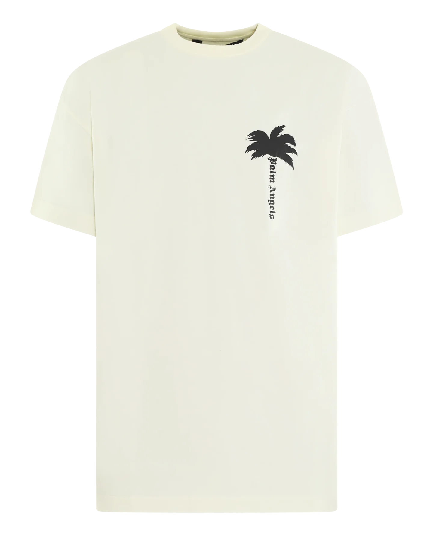 Palm Angels Heren cracked logo t-shirt cream