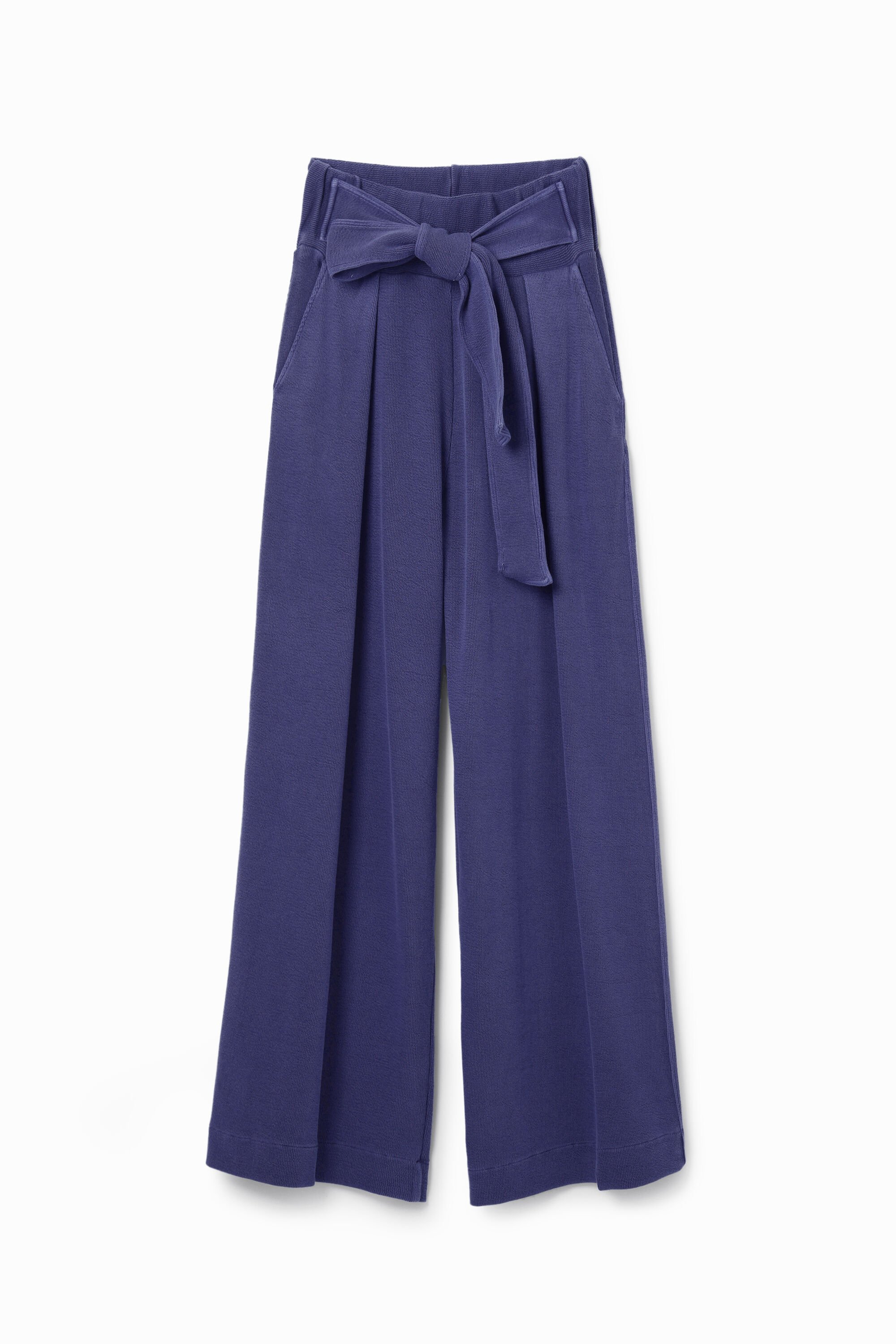 Desigual Gebreide Wide leg broek - BLUE