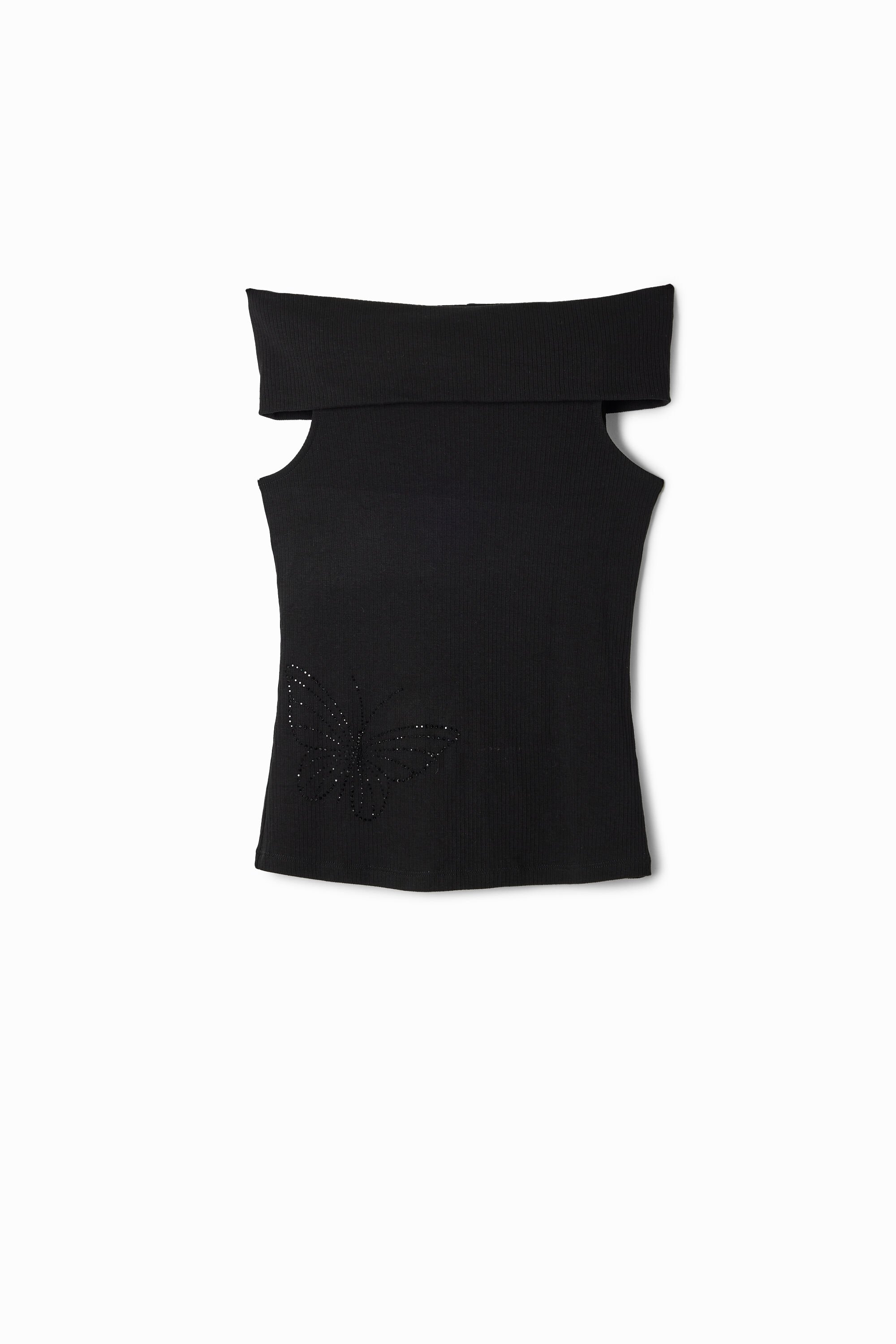 Desigual Vlindervormig gebreid T-shirt - BLACK