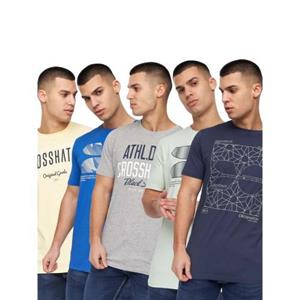 Crosshatch Heren Sneepy T-shirt (Pakket van 5) L