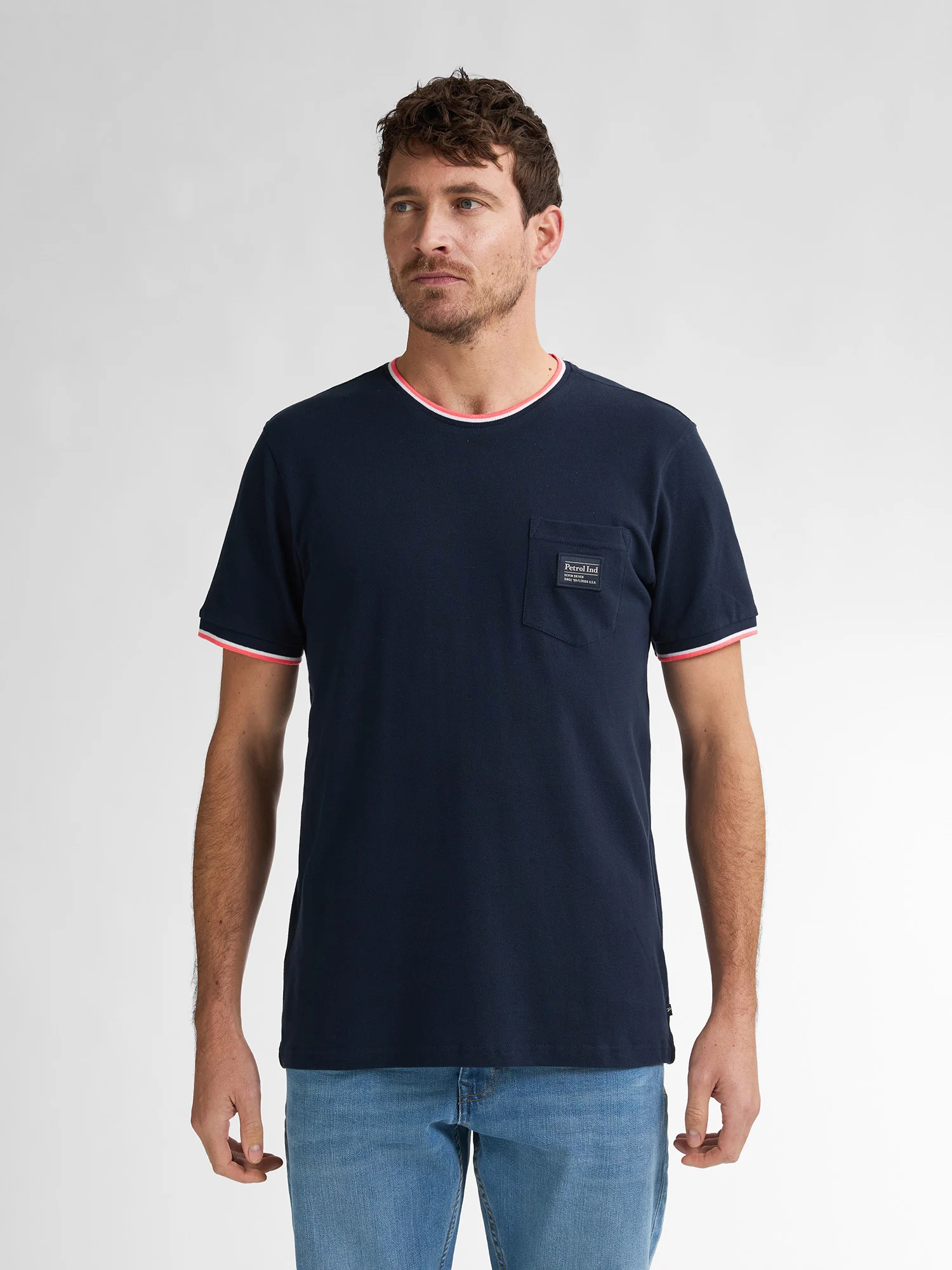 Petrol Industries Heren shirt- m-1050-tsr645 5178 navy blue