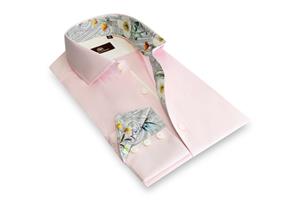 Circle of Gentlemen Mart effen overhemd met contrastdetails 100% co