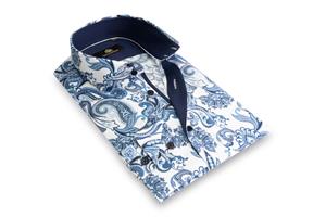 Circle of Gentlemen Mika allover print overhemd in stretch kwaliteit