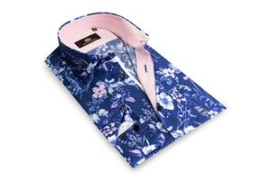 Circle of Gentlemen Marcus allover print overhemd in stretch kwaliteit