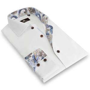 Circle of Gentlemen Mels effen overhemd met contrast details 100% co