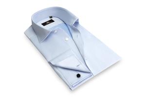 Circle of Gentlemen Merlijn effen overhemd met contrast details 100% co