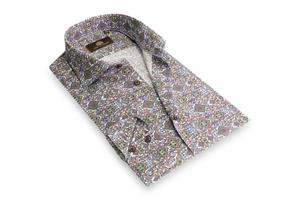 Circle of Gentlemen Mirza linnenhemd print multicolor paars/groen