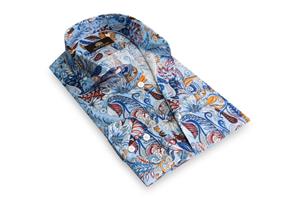Circle of Gentlemen Mylo linnenhemd print multicolor blue