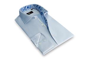 Circle of Gentlemen Mas effen overhemd met contrast details 100% co