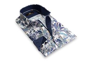 Circle of Gentlemen Nordin allover print overhemd in stretch kwaliteit