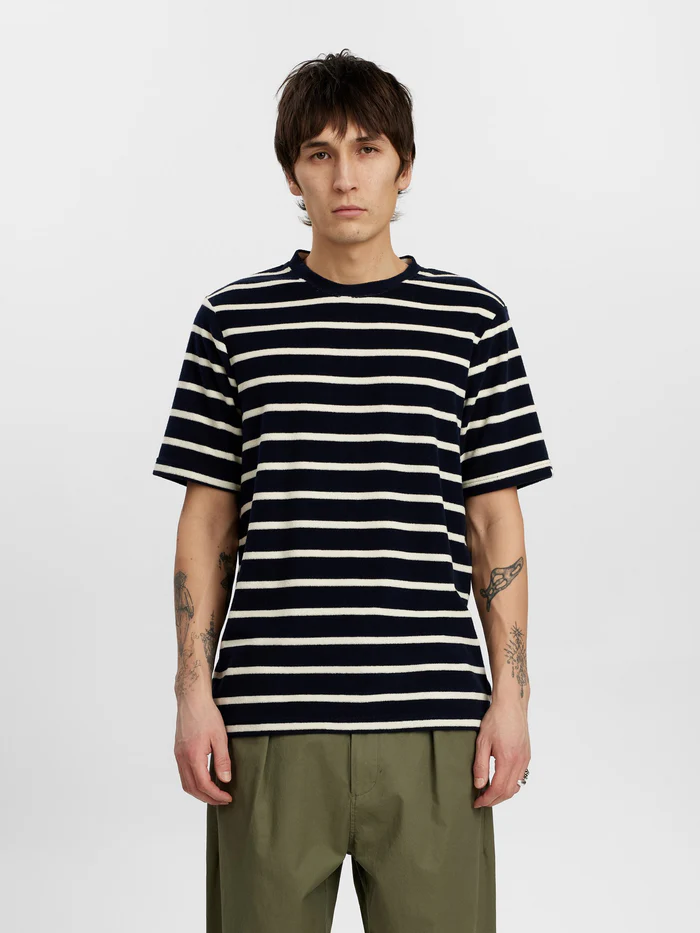 Anerkjendt Frotte stripe tee sky captain 3059