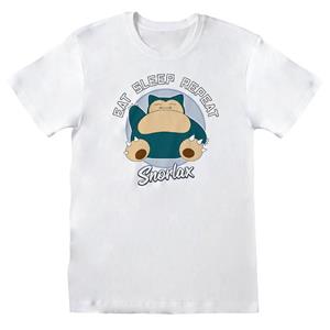 Pokemon Unisex volwassen t-shirt eat sleep repeat snorlax