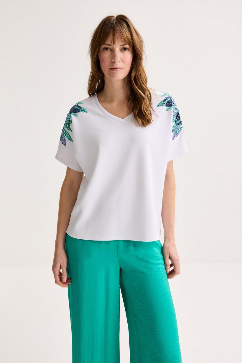 Mayerline Vleermuis-T-shirt Met Pailletten