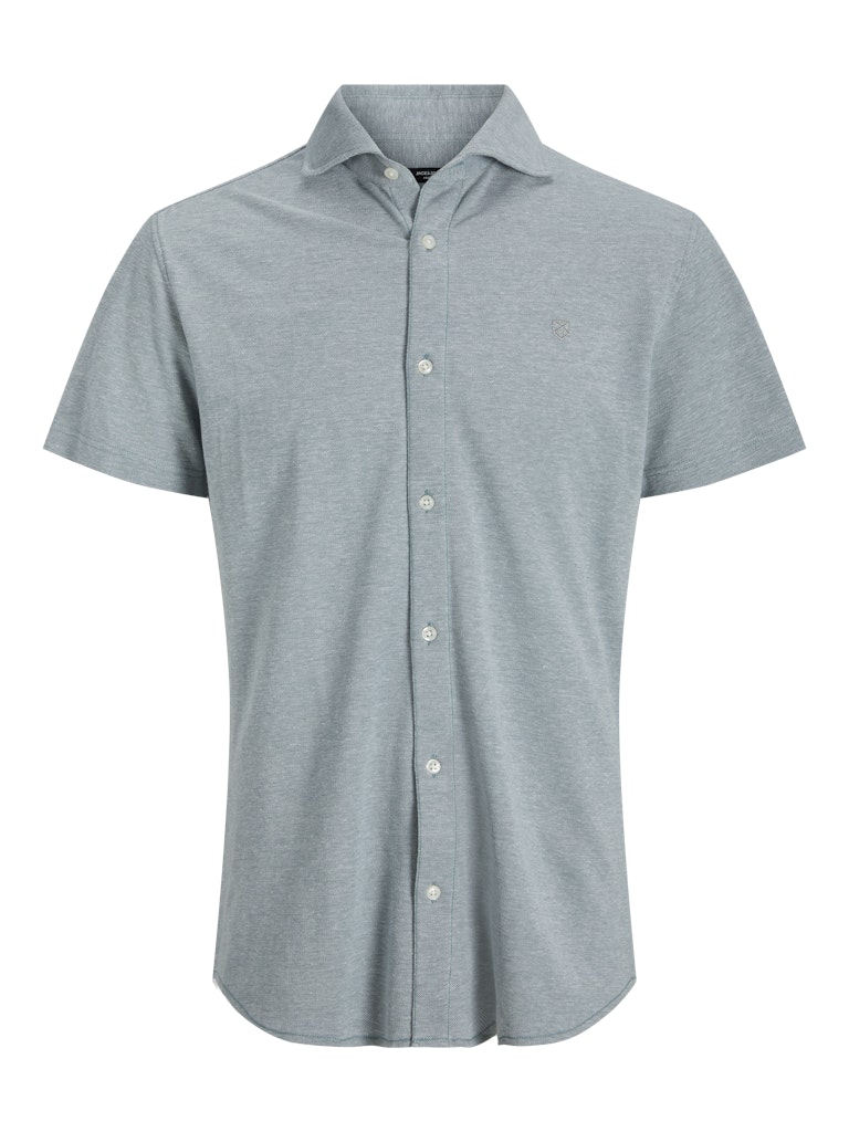 Jack & Jones jprblalance pique s/s shirt smu 12275652 stormy sea
