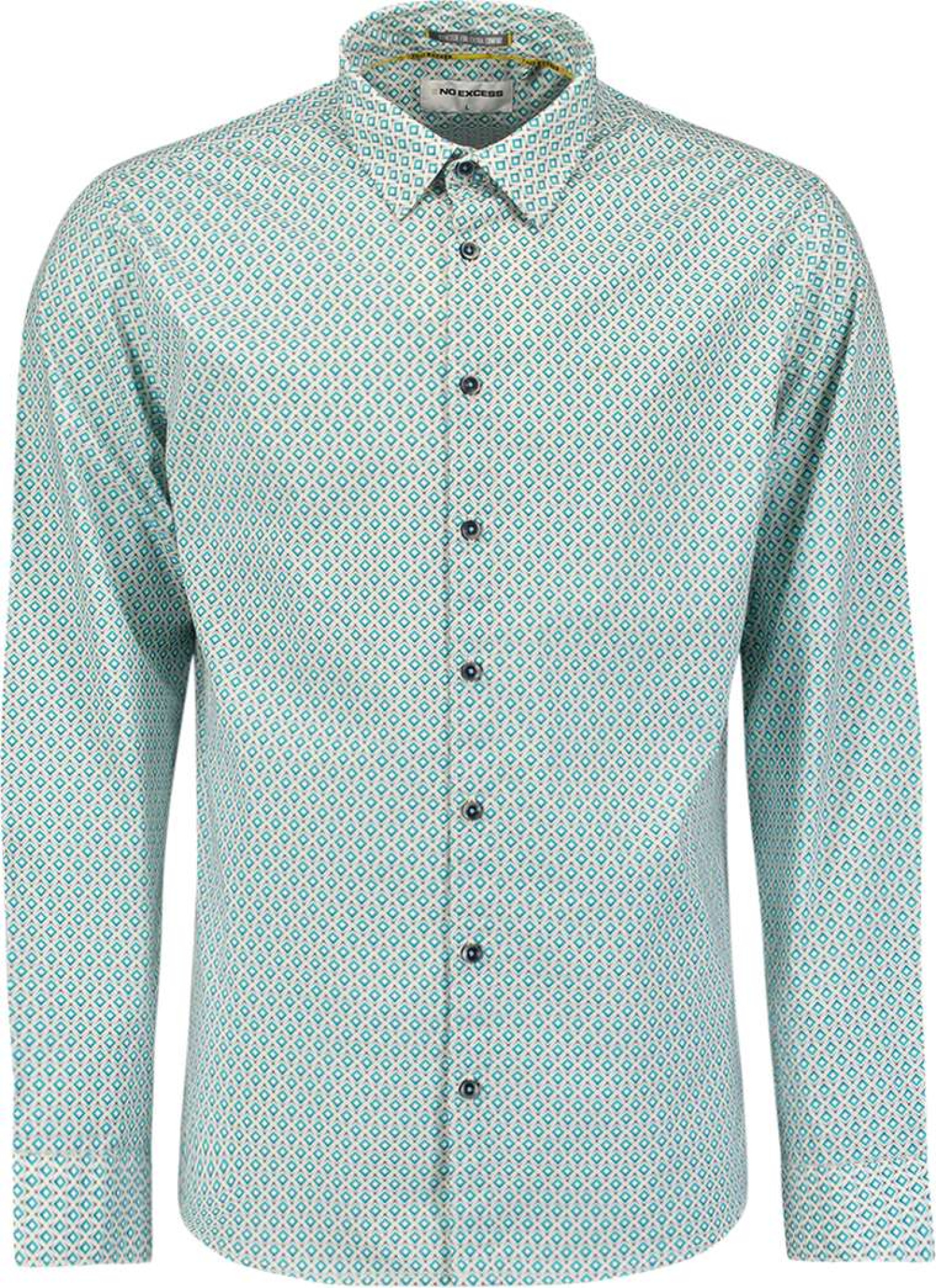 No Excess Shirt stretch allover printed pacific