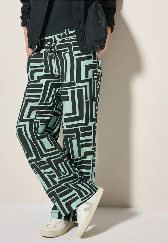 Cecil Gedessineerde broek met structuur