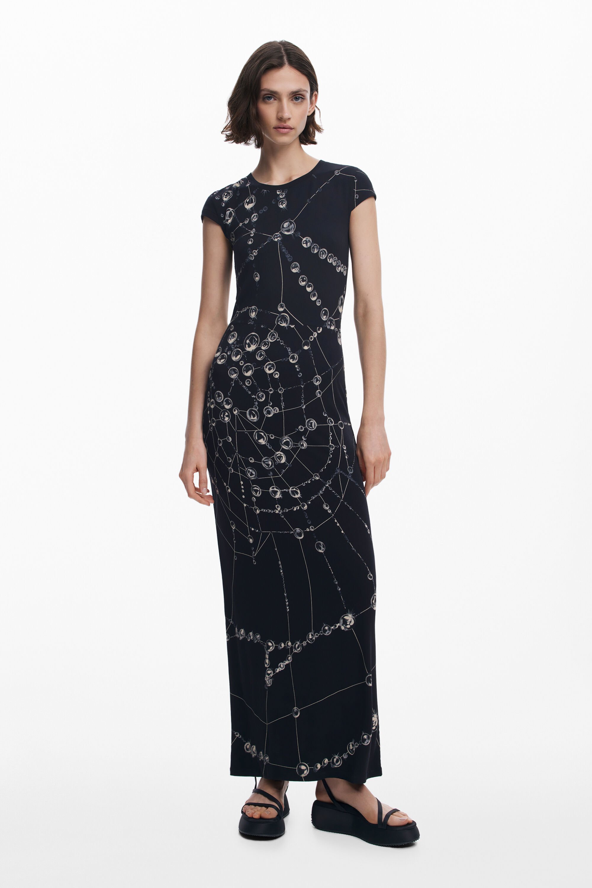 Desigual Midijurk geweven Tyler McGillivary - BLACK
