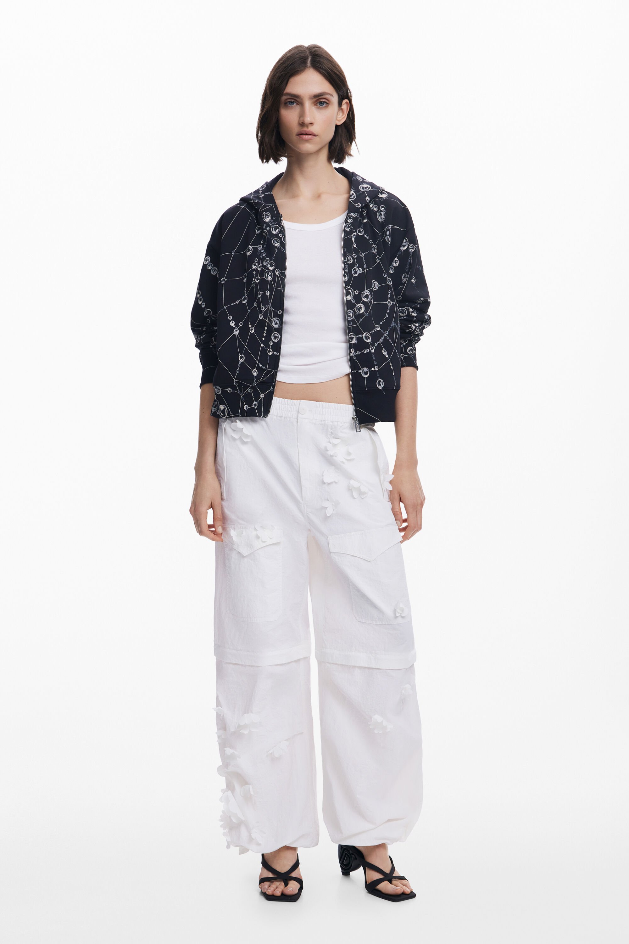 Desigual Cropped sweatshirt Tyler McGillivary - BLACK