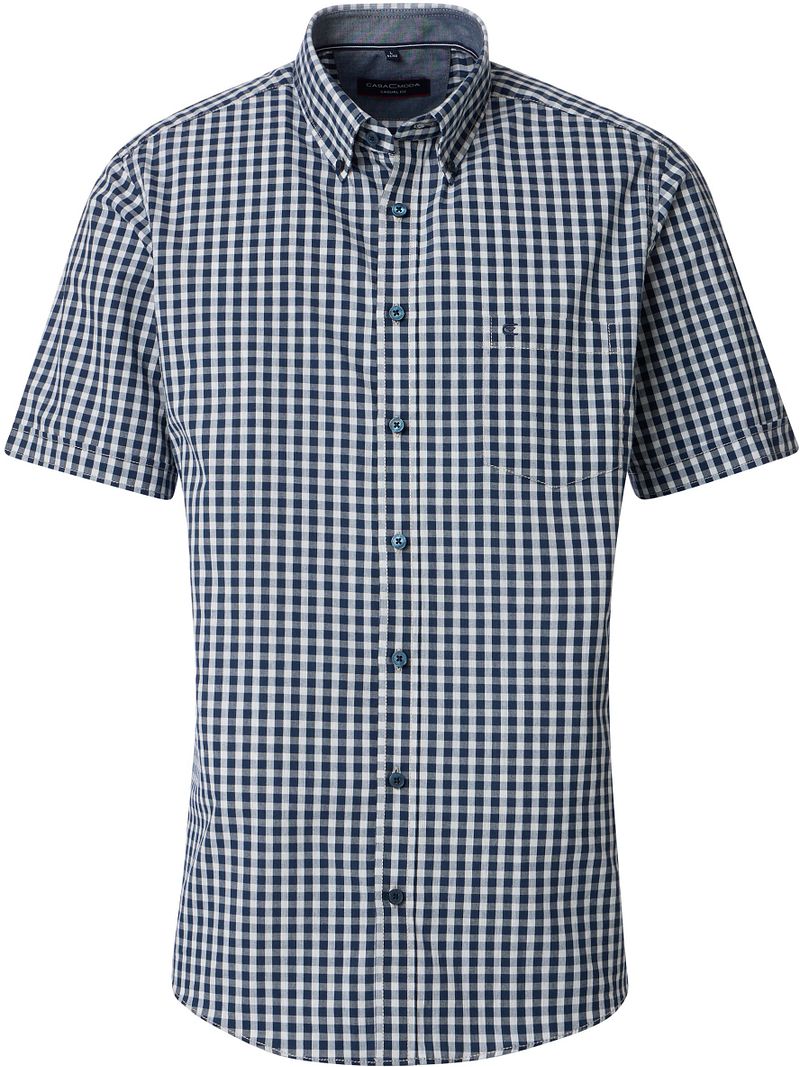 Casa Moda Short Sleeve Overhemd Check Navy