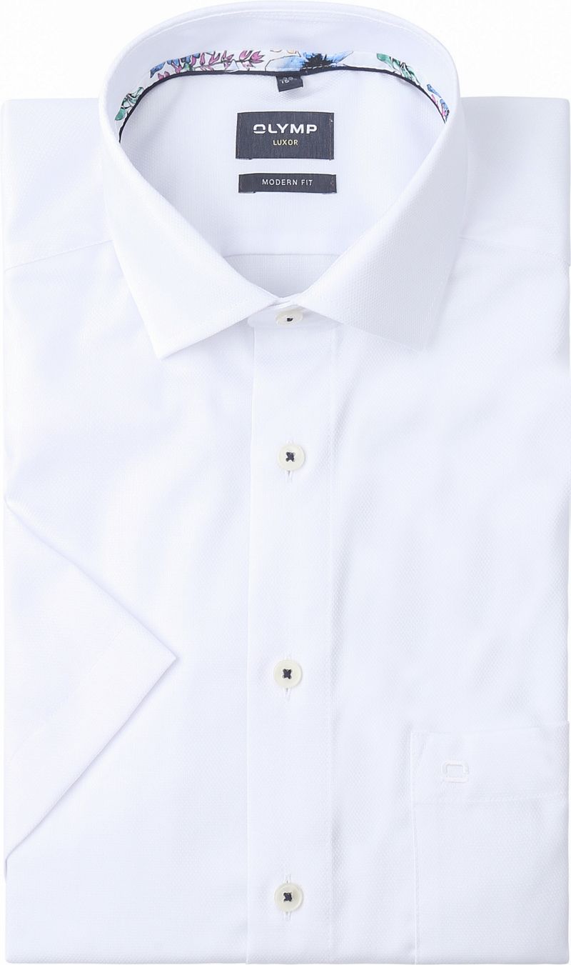 Olymp Modern-Fit Korte Mouw Wit