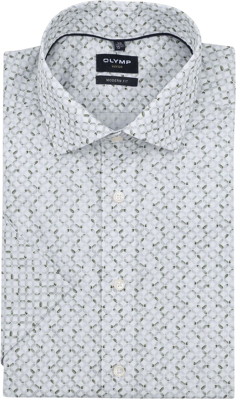 Olymp Luxor Overhemd Print Olijf