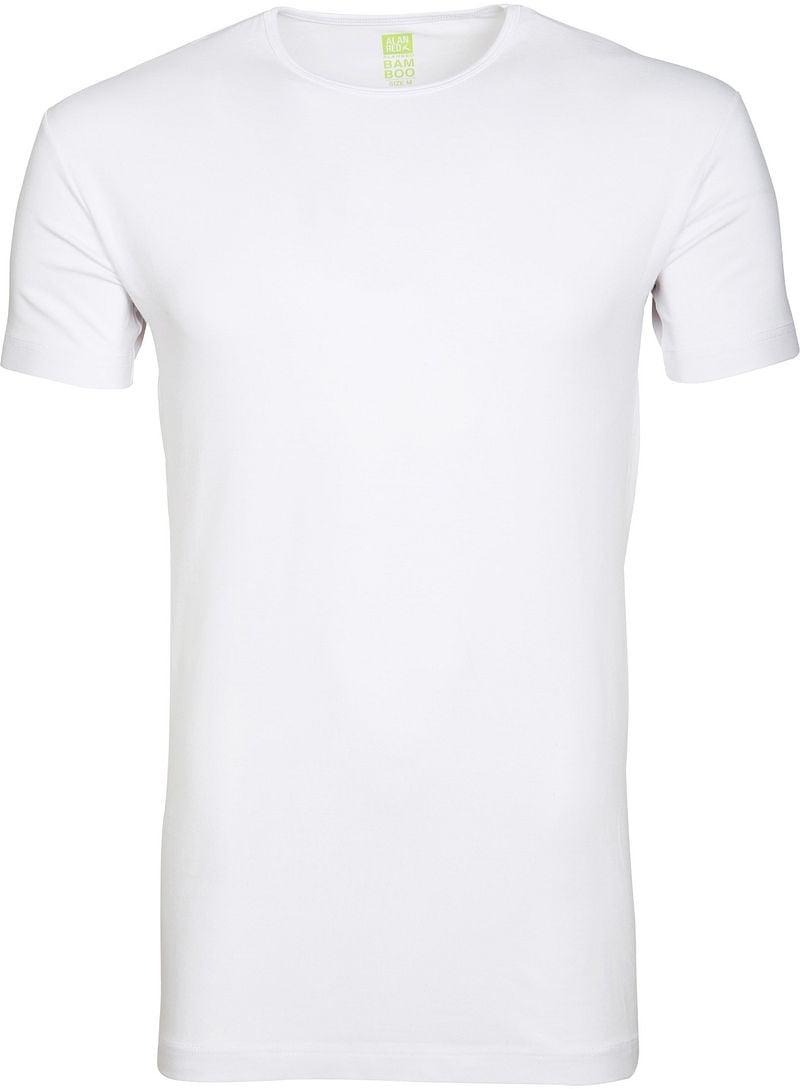 Alan Red Bamboo T-shirt O-Hals Wit