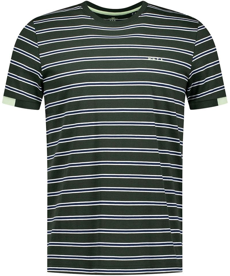 New zealand auckland NZA T-shirt Noel Stripes Forest Green