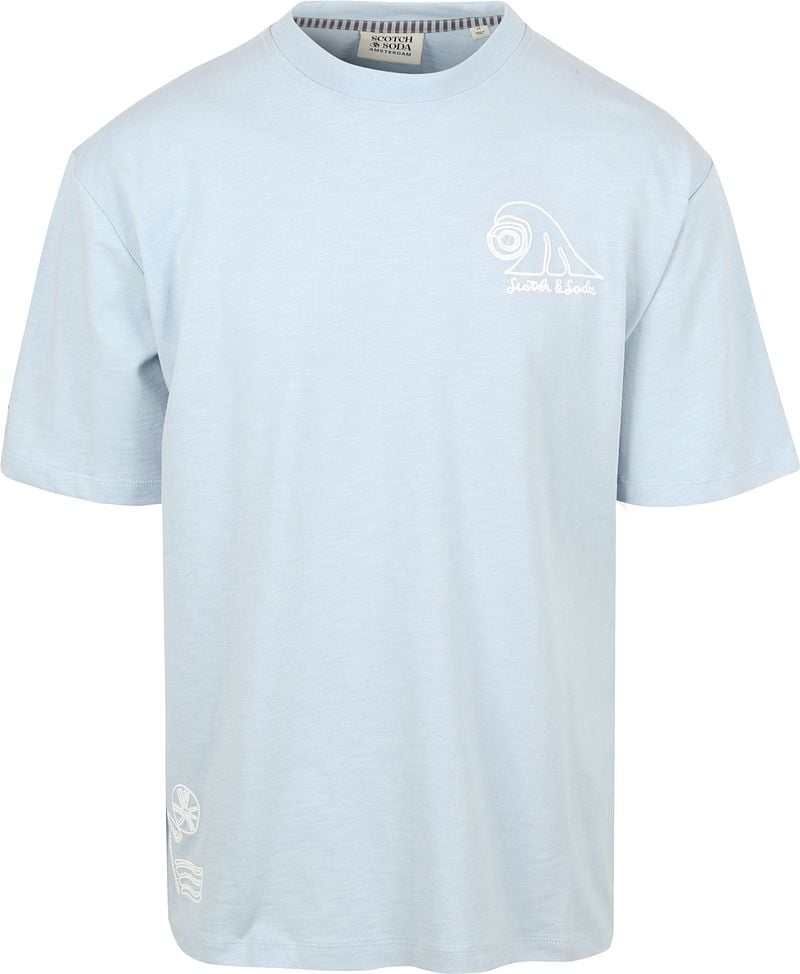Scotch and Soda Slub Embroidery T-shirt Blue
