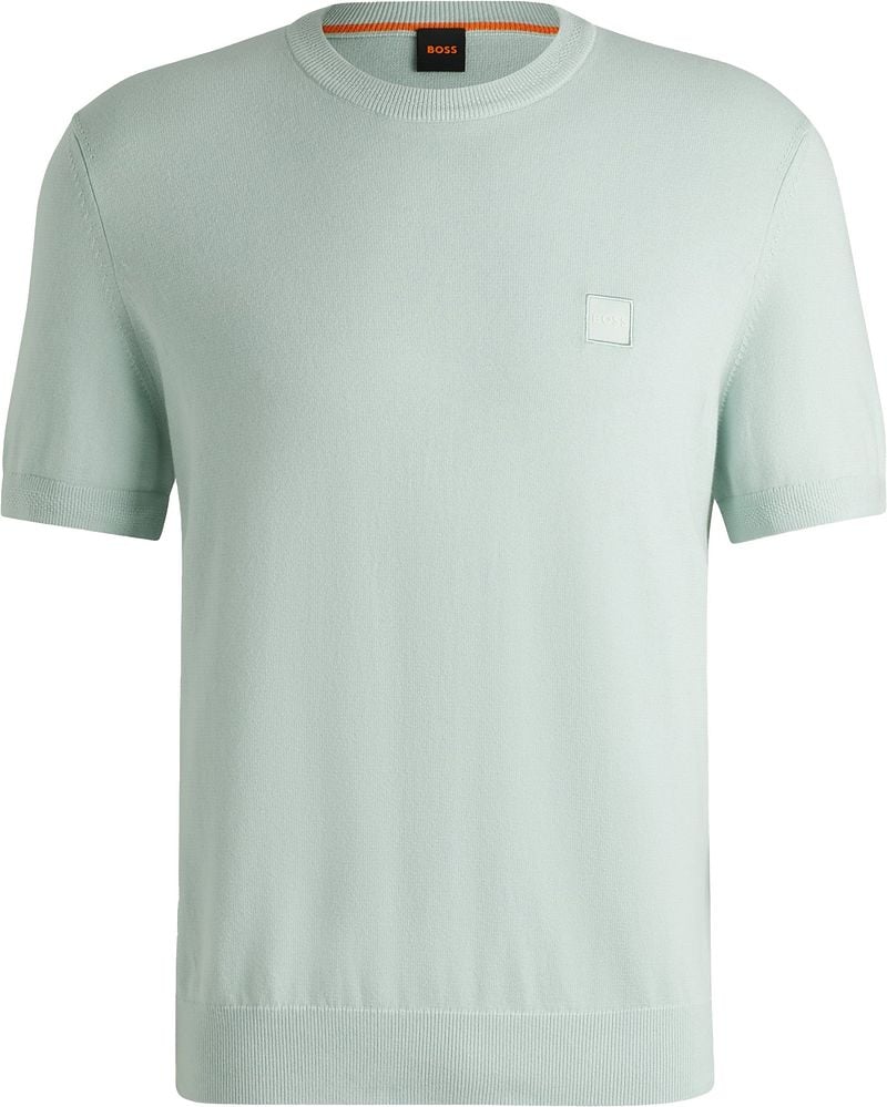 Boss Knitted T-shirt Kanache Lichtblauw