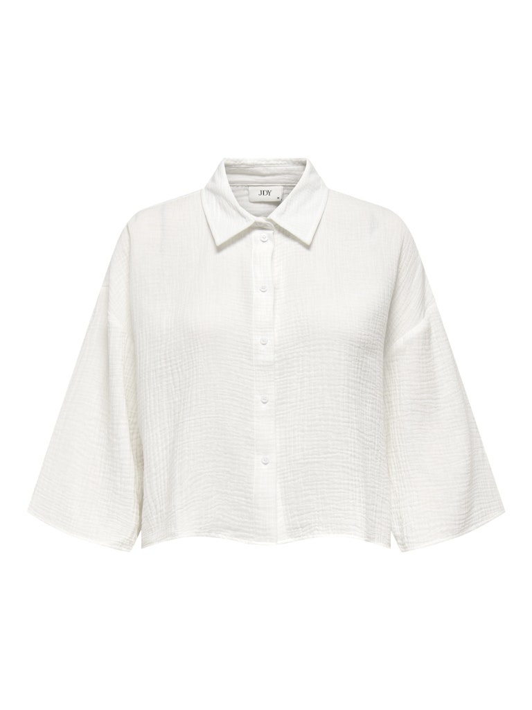 Jacqueline de Yong theis life 3/4 crop shirt wvn no 15307159 cloud dancer