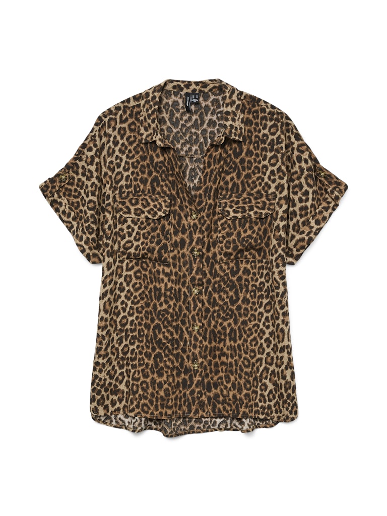 Vero Moda vmbumpy ss shirt aop wvn ga noos 10331923 silver mink